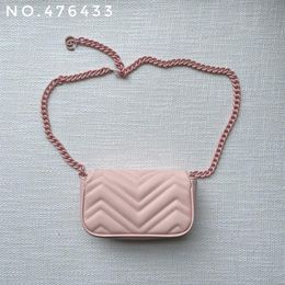 476433 Mini Chain Belt Bags Little Leather Pink Blue Black Cream Colors Lady Designer Purses Cute Women Fashion Phone Bags3364