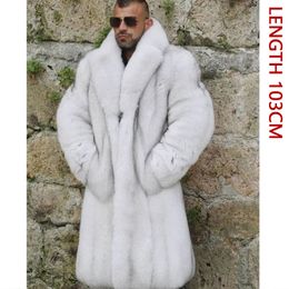 Men's Fur Faux Real Silver Coat Natural Clothes Winter Men Big Large Suit Collar Warm Thick Style 231213