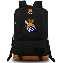 Real Sociedad backpack Txuri Urdin daypack Club school bag Sport Team packsack Print rucksack Leisure schoolbag Laptop day pack