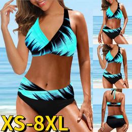 Women's Swimwear 2023 Women Beach Sexy Two Piece Set Bikini Swimming Suit Swimsuit Summer Beachwear Abstract Print Bath XS-8XL