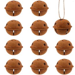 Party Supplies 40mm Metal Rusty Bells Star Cutouts Jingle Bell Craft Rustic Christmas Tree Hanging Festival Decoration