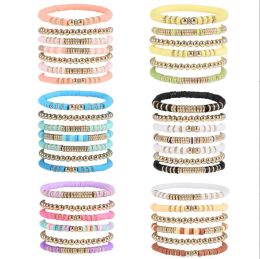 Beads Bracelet Retro Bohemian Bracelets Set Polymer Clay Jewelry Fashion Hand Bangle Accessories For Men Women BC231 ZZ