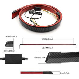 Universal Carbon Fibre Multifunction Trunk Spoilers LED Light Strip 1.2M Car Exterior Rear Spoiler Turn Signal Brake Lamp wholesale