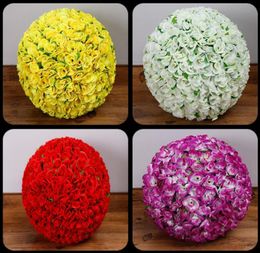 6 24 Inch Mint Green Leaf Flowers Ball Silk Rose Wedding Kissing Balls Pomanders Party Centerpieces Decoration Many Colors3811750