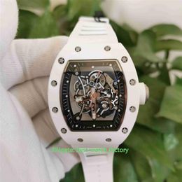 Selling Top Quality Watches 42mm x 50mm RM055 Skeleton Ceramic Bezel Transparent Hand-winding RMUL3 Mechanical Automatic Mens 197U