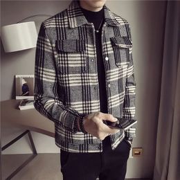 Men's Wool Blends Fashion Brand Winter Men's Wool Windbreaker Coat Fashion And Handsome Short Woollen Jacket Design Coat S-5XL 231213