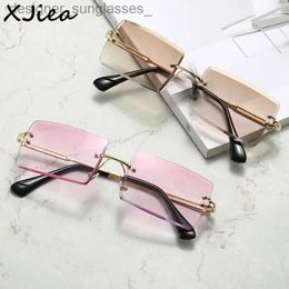 Sunglasses XJiea Rimless Sunglasses Women 2021 Fashion Designer Square Sun Glasses Summer Decorative Frameless Eyeglasses AccessoriesL231214