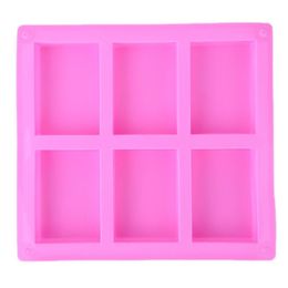 6 Cavities Handmade Rectangle Square Silicone Soap Mold Chocolate DOOKIES Mould Cake Decorating Fondant Molds 1 Piece239c