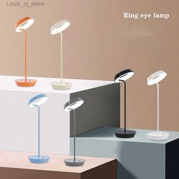 Night Lights LED Table Lamp Rechargeable Ring Eye Protection Table Lamp Touch Night Light Cafe Bedroom Restaurant Modern Decorative Lamp YQ231214