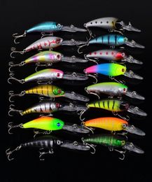 16pcsset Minnow Fishing Lures Mixed 2 Models 16 Color Minnow Fishing Wobblers Crankbaits Mix Fishing Tackle4698822