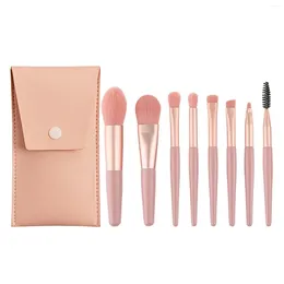 Makeup Brushes Set 8pcs Pink Premium Cosmetic Make Up Foundation Blending Blush Concealer Shader Eyeshadow
