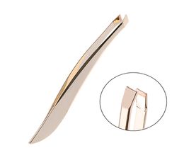 1 Pcs Professional Stainless Steel Hair Removal Eye Brow Eyebrow Tweezers Clip Pearl Gold Women Beauty Makeup Tools2459212