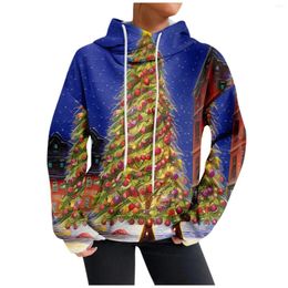 Women's Hoodies Clothing Unique Hooded Women Pullover Sweater Casual Long Sleeves Christmas Printed Sweatshirts Graphic