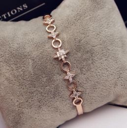 Simple design super flash zircon stars highend bracelet jewelry temperament sexy ladies exquisite bracelet 18k gold plated luxury1027174