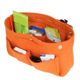 1PC Felt Fabric Cosmetic Bag Travel Multifunction Handbag Cosmetic Organizer Purse Insert Bag Felt Fabric Storage Pouch Case298f