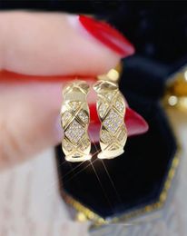 Rose Gold earrings Cutting Grain GoldSilver Stud Color Stainless Steel earring3402067