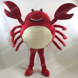 Red Crab Mascot Costumes Christmas Cartoon Character Outfit Suit Character Carnival Xmas Halloween Adults Size Birthday Party Outdoor Outfit