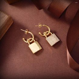 Dangle Earrings 2023 AB Design Lock Drop For Women High Quality Fashion Fancy Hanging Party Fine Bijoux