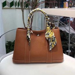 Top original wholesale Hremmss Party Garden tote bags online shop layer Togo leather bag 2023 new genuine bucket fashionable portable garden With Real Logo G7B3