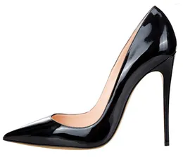 Dress Shoes LEDP Sexy Stiletto Heels 12cm Patent Leather Women Pumps Runway Thin Black White Red Gold Yellow