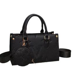 Brand Mini Tote Bags Embossed logo PU Handbag Large Capacity Women's Crossbody Bag