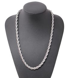 ed Rope Chain Classic Mens Jewelry 18k White Gold Filled Hip Hop Fashion Necklace Jewelry 24 Inches3116685