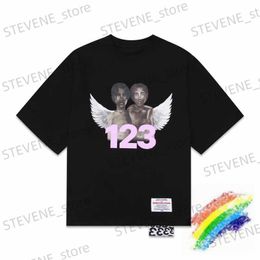 Men's T-Shirts RRR123 T Shirt Men Women 1 1 Best Quality RRR-123 Angel's Wings Oversize Washed T-shirt Tops Tee T231214