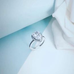 Wholesale-Teardrop CZ Diamond Ring Luxury Designer Jewellery for 925 Sterling Silver with Original Box Lady Elegant Ring7037656