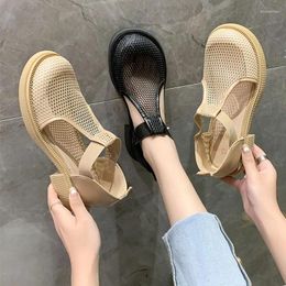 Sandals 2023 Summer Sale Of Women's Shoes Luxury Breathable Med Suit Female Beige Fashion Lace Outside Comfort Laces Medium