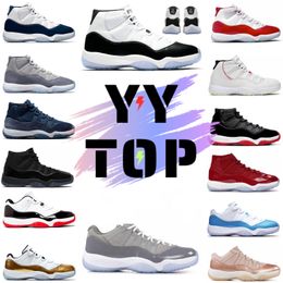 New Top Quality 11 11s High Jubilee Men Basketball Shoes Black white Red Cool Grey Sneakers Bred sport blue Space Jam Gym With Real Carbon Fibre Footwear