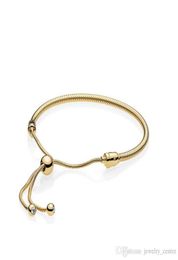 Designer Jewelry 925 Silver Bracelet Charm Bead fit 14K Yellow Gold Hand Rope BRACELET Slide Bracelets Beads European Style Charms Beaded Murano5494312
