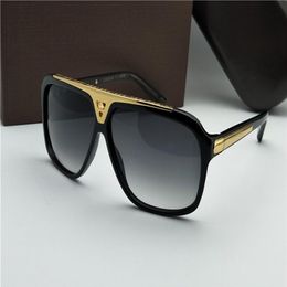 Classic Evidence Millionaire Sunglasses for Men Smoke Black Gold Vintage Sunglass Men Shades occhiali da sole new with box245z