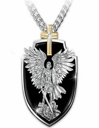 Pendant Necklaces Gothic Knight Shield Necklace 2021 Punk Metal Men039s Chocker With Letters In Retro Jewellery Party Gifts1866340