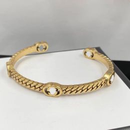 Bracciale di marca di gioielli classici di lusso G Braccialetti con polsini aperti adorabili Bracciale con pietre preziose floreali Designer donna Bracciale in oro per uomo con scatola regali