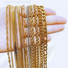 3mm 3.5mm 3.8mm 5mm Stainless Steel Cuban Link Curb Chain PVD 18k Gold Rope Box Snake Figaro Herringbone Chains Necklace for Men