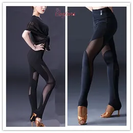 Stage Wear Black Trousers Woman Tight Pants Dancer Latin Dance Pant For Ladies Cha Practice Modern Dancing Clo