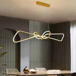 Modern Pendant Chandelier for Office Dining room Kitchen Aluminium wave Lustre Avize Modern Chandelier Lighting fixtures247G