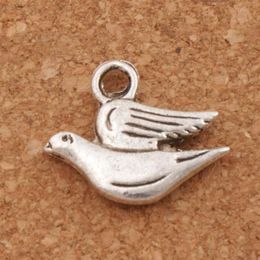 Fat Peace Dove Flying Charm Beads 100pcs lot Antique Silver Pendants Fashion Jewellery DIY Fit Bracelets Necklace Earrings L184276Y