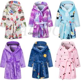 Towels Robes Children Bath Flannel Winter Kids Sleepwear Robe Infant Pijamas Nightgown For Boys Girls Pyjamas 2 12 Years Baby Clothes 231213