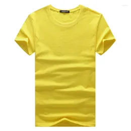 Men's T Shirts 2274-2023 FASHION T-shirt Solid Color Summer Student Trend Simple Bottoming Shirt Clothes Men