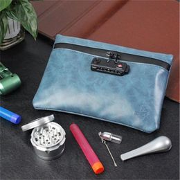 Waterproof Smoking Smell Proof Bag Leather Proof Stash Container Case Storage With Combination Lock For Odor265D