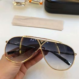 Cool Oversized Pilot Polit Sunglasses Glasses gold grey unisex Designer Sunglass Eyewear New with box258p