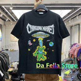 Men's T-Shirts 2021SS Little Bear T Shirt Men Women High Quality Heavy Fabric Tee Alien Invasion Style Short Sleee Tops T231214