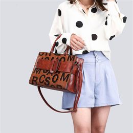 Bags Vintage 3 Sets Leather Letter Big Belt Buckle Handbags Designer High Quality Shoulder Crossbody for Women Tote Bag285P