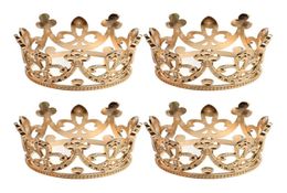 4pcs set Vintage Baroque Mini Flower Girls Crystal Rhinestone Crown Tiara Headdress Hair Accessories Gold C19022201281K2947905