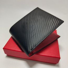 fashion man red wallet thin pocket cardholder portable cash holder luxury fold coin purse comes with box designer mini wallets239v