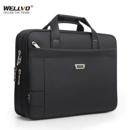 Briefcases Men Casual Briefcase Male Waterproof Oxford Laptop Bags Business Travel Handbag Documents Storage Bag Solid Shoulder XA211j