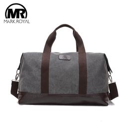 Duffel Bags MARKROYAL High Capacity Canvas Travel Bags Men Outdoor Luggage Bag One Shoulder Portable Diagonal Package Weekend Drop 231214