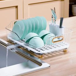 Kitchen Storage Plastic Sink Drain Dish Rack Tableware Fruit Bowl Countertop Shelf