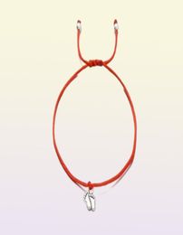 20pcslot Lovely Double Feet Family Wish Bracelets Simple Red String Charms Gift9814024